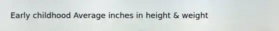 Early childhood Average inches in height & weight