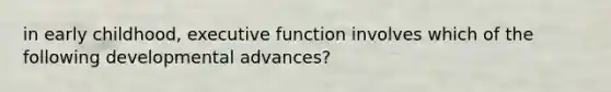 in early childhood, executive function involves which of the following developmental advances?