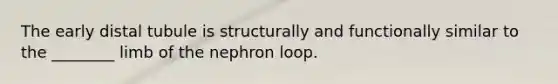 The early distal tubule is structurally and functionally similar to the ________ limb of the nephron loop.