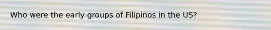 Who were the early groups of Filipinos in the US?