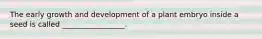 The early growth and development of a plant embryo inside a seed is called _________________.