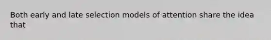 Both early and late selection models of attention share the idea that