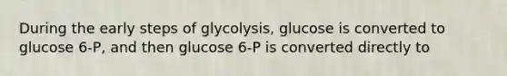 During the early steps of glycolysis, glucose is converted to glucose 6-P, and then glucose 6-P is converted directly to