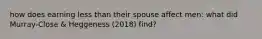 how does earning less than their spouse affect men: what did Murray-Close & Heggeness (2018) find?