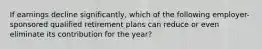 If earnings decline significantly, which of the following employer-sponsored qualified retirement plans can reduce or even eliminate its contribution for the year?