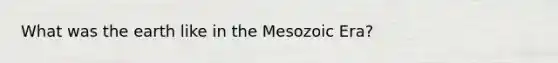 What was the earth like in the Mesozoic Era?