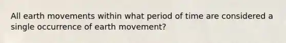 All earth movements within what period of time are considered a single occurrence of earth movement?