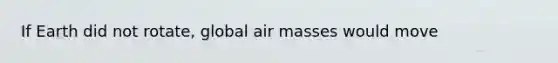 If Earth did not rotate, global air masses would move