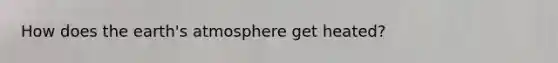How does the earth's atmosphere get heated?