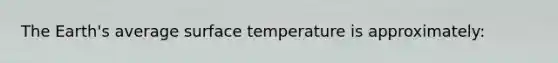 The Earth's average surface temperature is approximately: