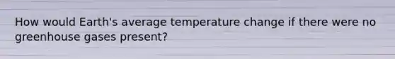 How would Earth's average temperature change if there were no greenhouse gases present?