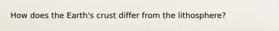 How does the Earth's crust differ from the lithosphere?