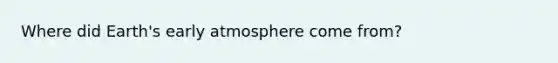 Where did Earth's early atmosphere come from?