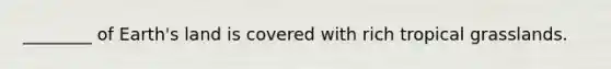 ________ of Earth's land is covered with rich tropical grasslands.