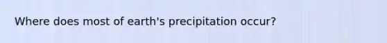 Where does most of earth's precipitation occur?