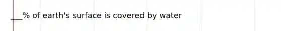 ___% of earth's surface is covered by water