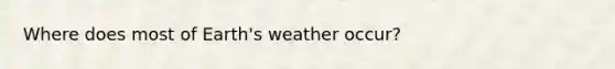 Where does most of Earth's weather occur?