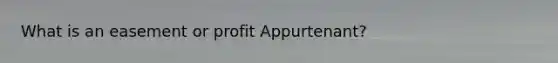 What is an easement or profit Appurtenant?