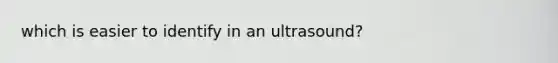 which is easier to identify in an ultrasound?