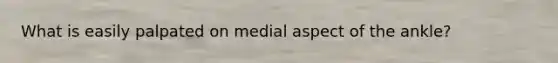 What is easily palpated on medial aspect of the ankle?