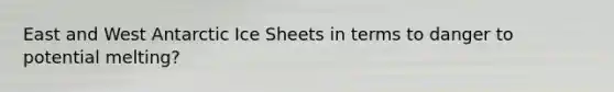 East and West Antarctic Ice Sheets in terms to danger to potential melting?
