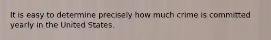 It is easy to determine precisely how much crime is committed yearly in the United States.