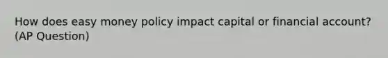 How does easy money policy impact capital or financial account? (AP Question)