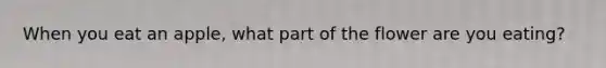When you eat an apple, what part of the flower are you eating?