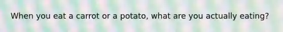 When you eat a carrot or a potato, what are you actually eating?