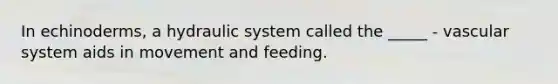 In echinoderms, a hydraulic system called the _____ - vascular system aids in movement and feeding.