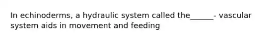 In echinoderms, a hydraulic system called the______- vascular system aids in movement and feeding