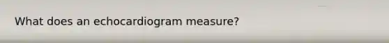 What does an echocardiogram measure?