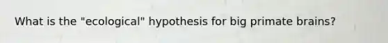 What is the "ecological" hypothesis for big primate brains?