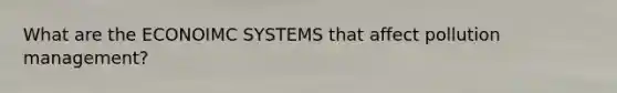 What are the ECONOIMC SYSTEMS that affect pollution management?