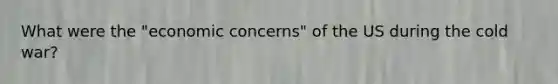 What were the "economic concerns" of the US during the cold war?