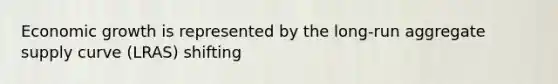 Economic growth is represented by the​ long-run aggregate supply curve (LRAS​) shifting