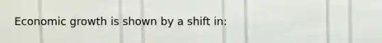 Economic growth is shown by a shift in: