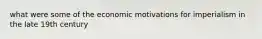 what were some of the economic motivations for imperialism in the late 19th century