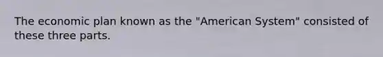 The economic plan known as the "American System" consisted of these three parts.