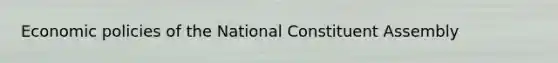 Economic policies of the National Constituent Assembly