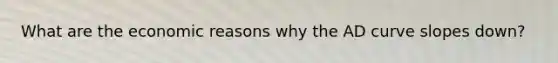 What are the economic reasons why the AD curve slopes down?