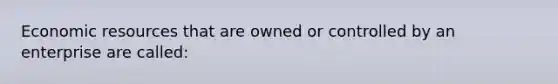 Economic resources that are owned or controlled by an enterprise are called: