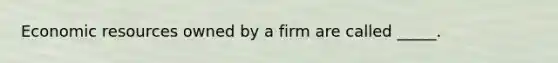 Economic resources owned by a firm are called _____.