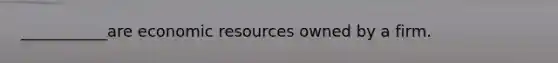 ___________are economic resources owned by a firm.