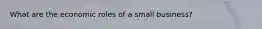What are the economic roles of a small business?