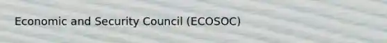 Economic and Security Council (ECOSOC)