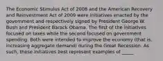 The Economic Stimulus Act of 2008 and the American Recovery and Reinvestment Act of 2009 were initiatives enacted by the government and respectively signed by President George W. Bush and President Barack Obama. The first of the initiatives focused on taxes while the second focused on government spending. Both were intended to improve the economy (that is, increasing aggregate demand) during the Great Recession. As such, these initiatives best represent examples of _____