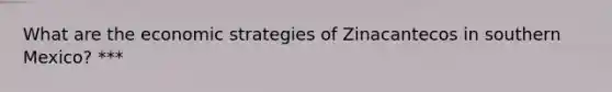 What are the economic strategies of Zinacantecos in southern Mexico? ***