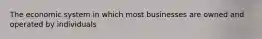 The economic system in which most businesses are owned and operated by individuals