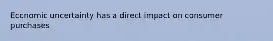 Economic uncertainty has a direct impact on consumer purchases